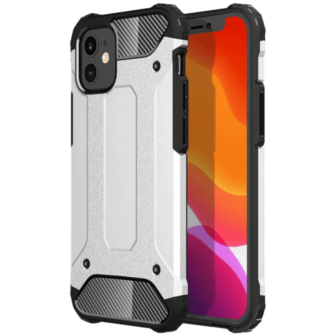 CaseBody iPhone 12 Mini Shockproof Hoesje Zilver