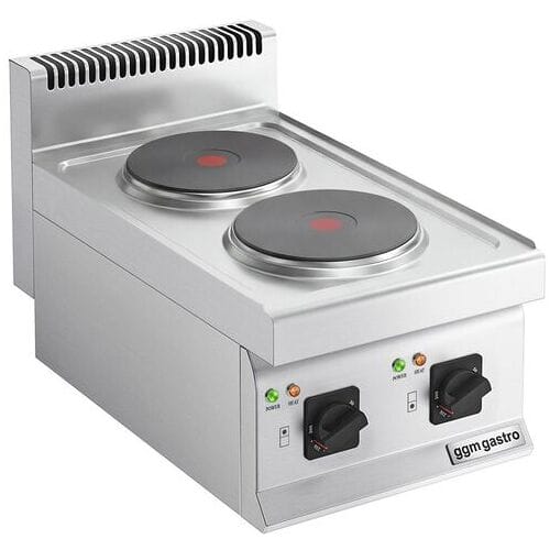 GGM Gastro Elektroherd - 4,6 kW - 2 Platten Rund Zilver