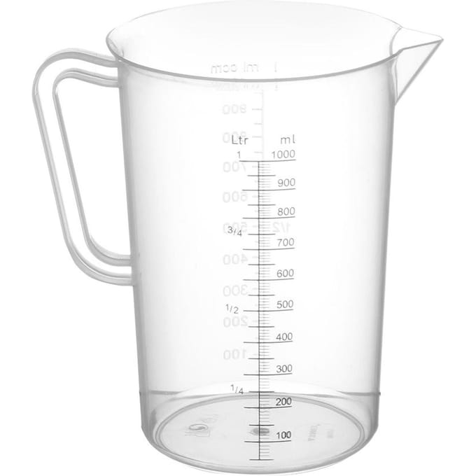 HENDI Maatbeker polypropyleen – 1 liter – met schaalverdeling – vaatwasmachinebestendig