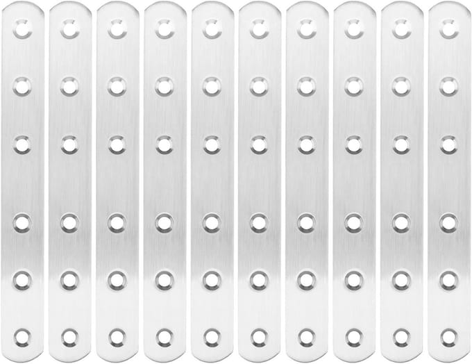 Solidchoice - Set van 10 RVS Platenverbindingen met Schroeven