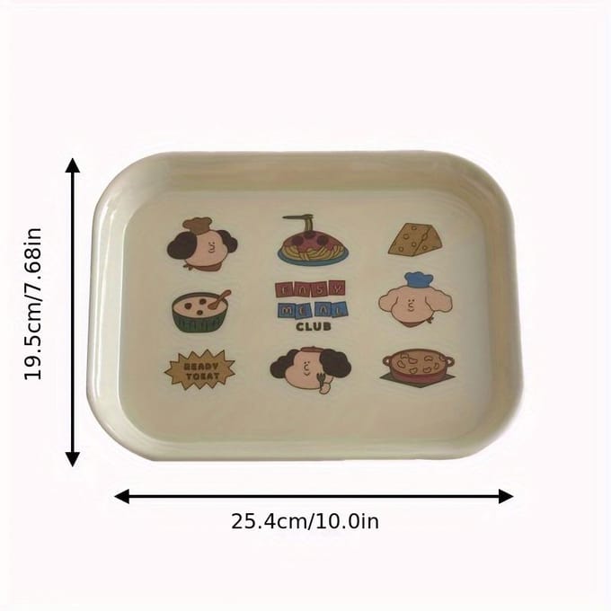 1 plateau de petit-déjeuner en forme de dessin animé coréen, mignon, pour table, collation, vaisselle, accessoires photo Small code gray