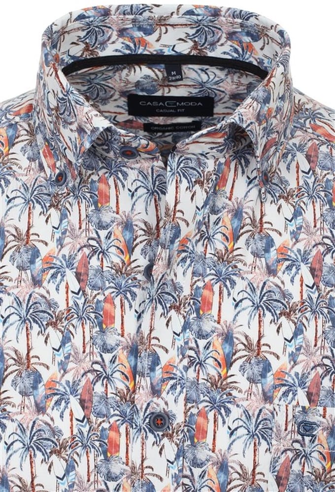 Casa Moda overhemd korte mouw bomen - 3XL