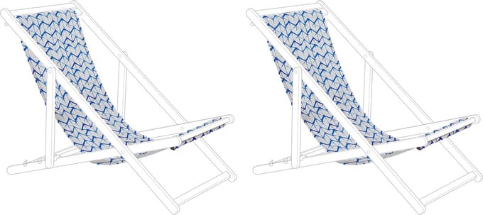 ANZIO/AVELLINO - Ligstoel doek set van 2 - Blauw - Polyester