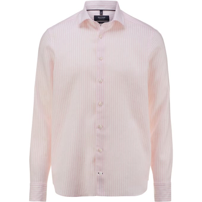 OLYMP Signature Casual Overhemd, Tailored Fit, Kent, Roze