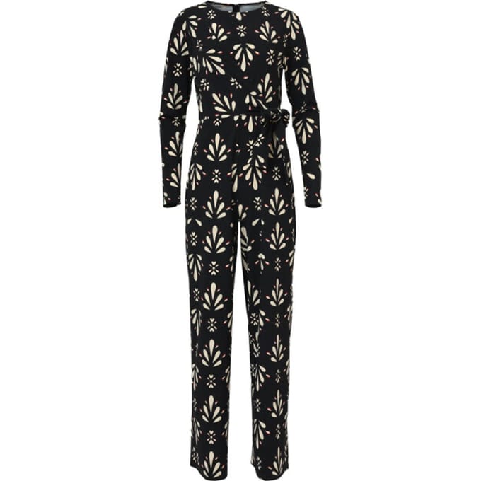 Smashed Lemon Zwart en wit ornamentaal print jumpsuit in travelkwaliteit |