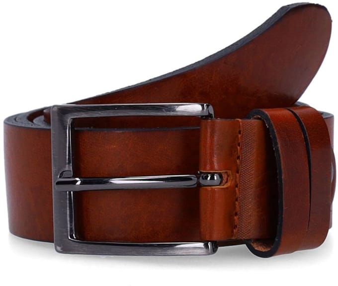 Manfield - Heren - Cognac leren riem - Maat 105