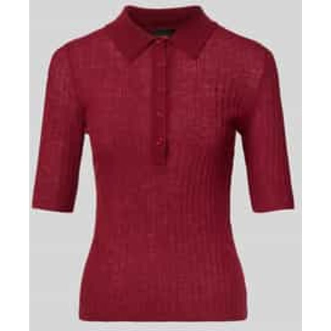 Slim fit gebreid poloshirt van scheerwolmix, model 'C_FUGANO'