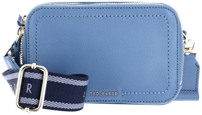 Ted Baker Leren schoudertas Linzie Webbing Leather Crossbody Camera Bag Blue blauw