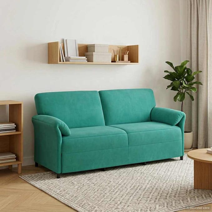vidaXL - 3-Zits - Sofa - Turquoise - 198 - x - 83 - x - 95 - cm - Fluweel