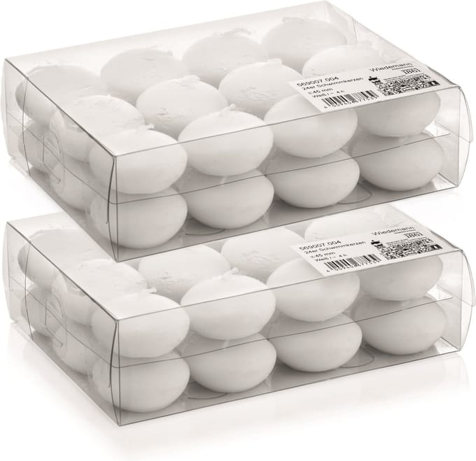 Trend candles Drijfkaarsen - 48x - wit - 4,5 cm - 4 branduren