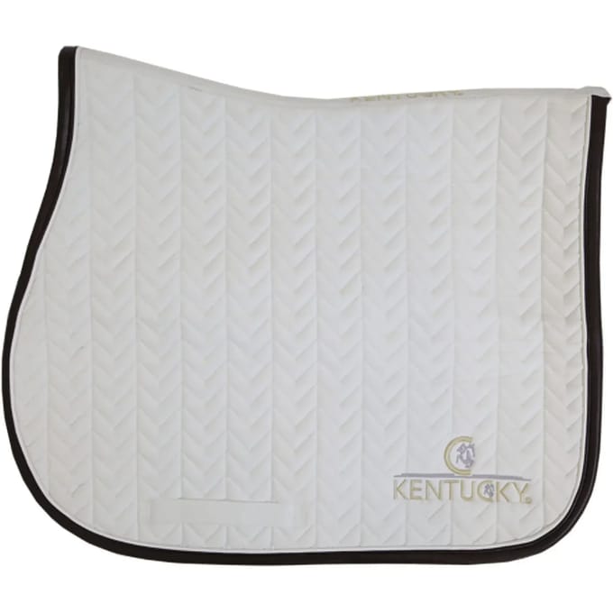 Kentucky Horsewear - Zadeldek Fishbone - Wit - Leer