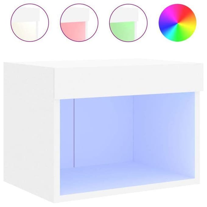 Maison Exclusive - Table de chevet murale avec lumières LED blanc blanc
