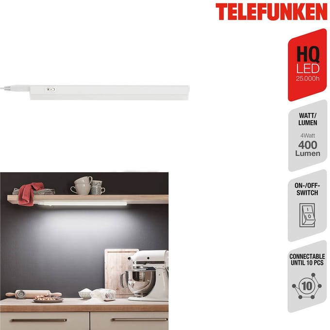 Telefunken LED meubelverlichting Hephaistos, wit, lengte 31 cm
