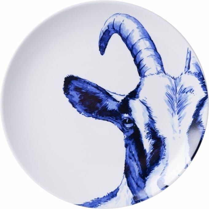 Heinen Delfts Blauw - Wandbord Geit - Delfts blauw - Keramiek - 20 cm