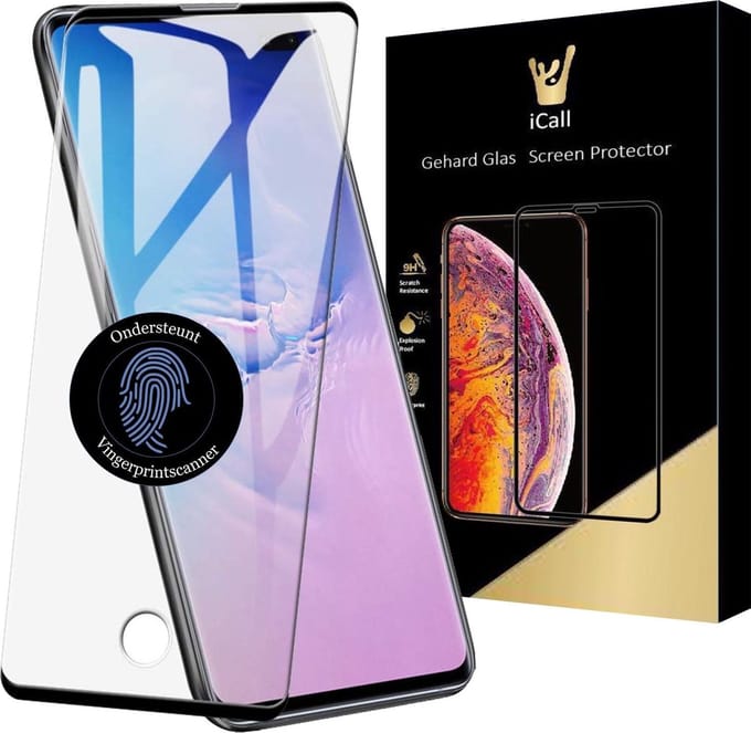 Screenprotector geschikt voor Samsung Galaxy S10 Plus - Tempered Glass Gehard Glas Case-Friendly Screen Protector - Ondersteunt Vingerafdrukscanner