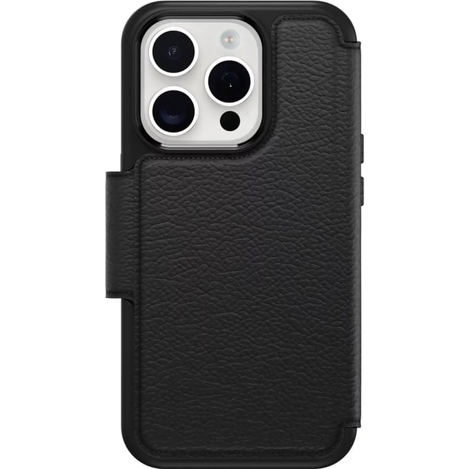 OtterBox Strada - Geschikt voor Apple iPhone 15 Pro - Echt Leer - Zwart