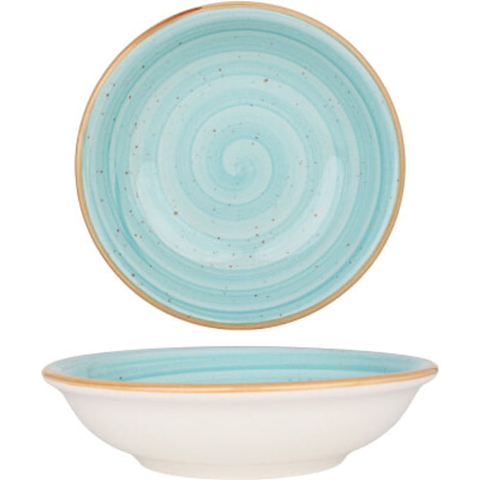 Bonna Diepbord - Aqua - Porselein - 15 cm (330cc) - set van 6