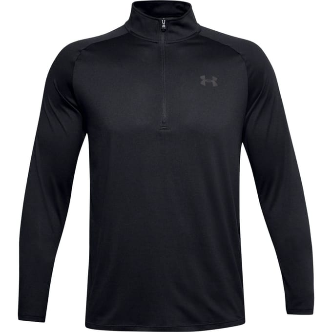 Under Armour UA Tech 2.0 1/2 Zip-BLK Heren Sporttrui - Zwart - Charcoal