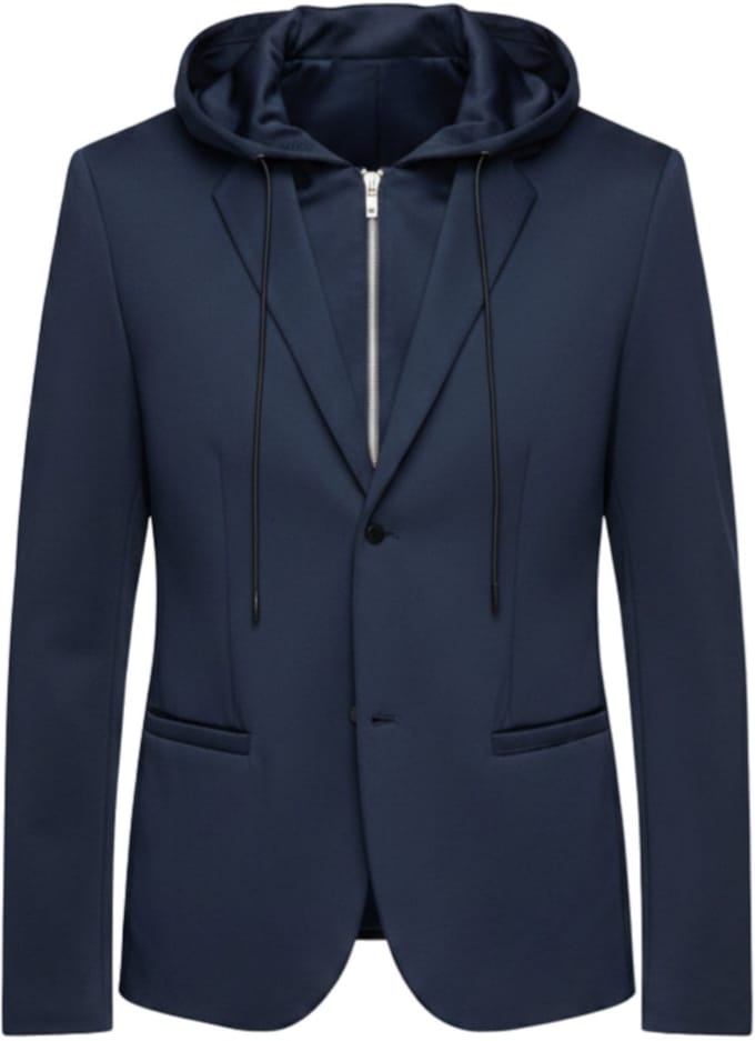 OMBRE Blazer - Regular Fit - Lange Mouw - Knopen Marine L