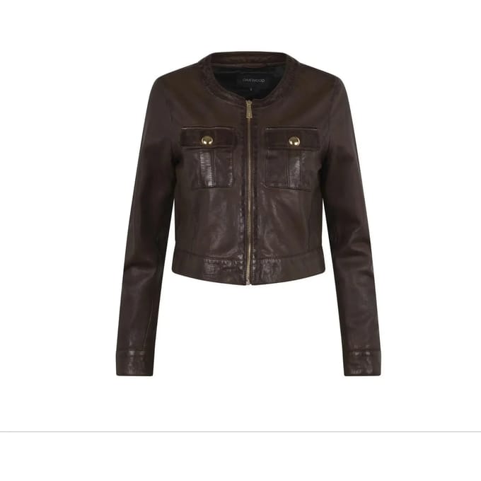 Dames leren ritsjack Oakwood Susan