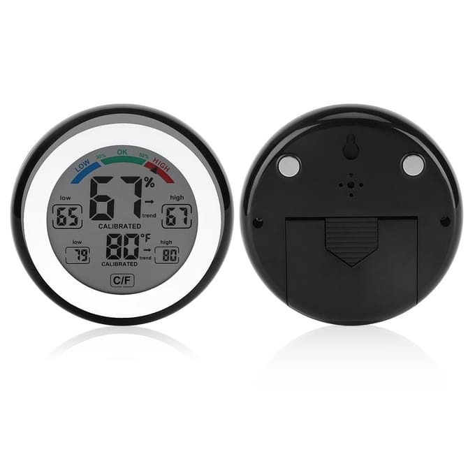 Digitale hygrometer thermometer voor binnen LCD-display vochtigheid temperatuur meter zwart Black gray