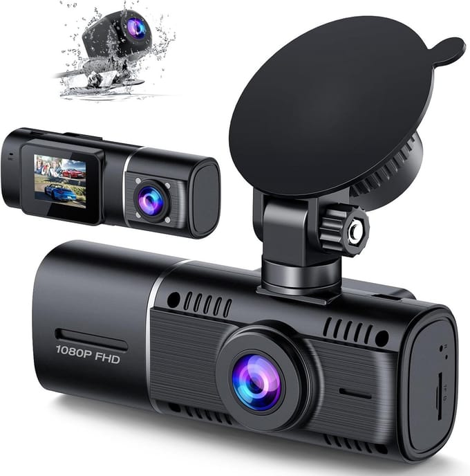 Auto Dashcam - Rit Camera - Veilig Documenteren - Drie Kanalen Opname - 1080p FHD - Zwart