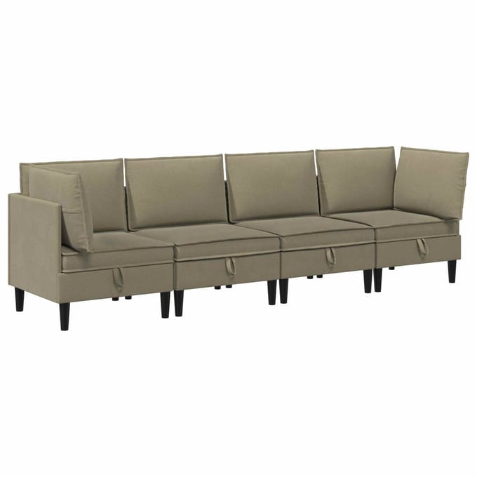 vidaXL - Woonkamer - Meubelset - 4 - st - Kaki - Stof