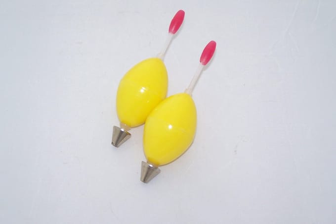 2x Dobber - schuifdobber - bol L geel