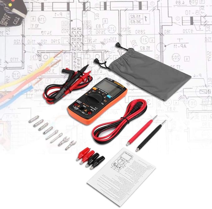 Digitale Multimeter - Draagbare Tester - Elektrische Metingen - Automatische Uitschakeling - 4-Cijferig Display - Zwart