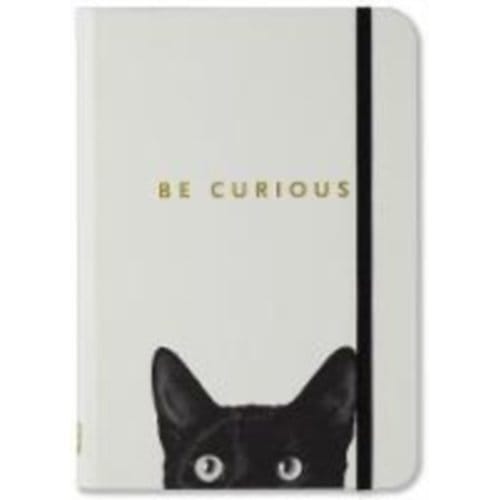 Peter Pauper compacte notitieboek - Curious Cat - met elastieksluiting - 13x18 cm