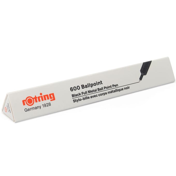 rOtring 600-balpen | medium punt | zwarte inkt | zwarte behuizing | navulbaar