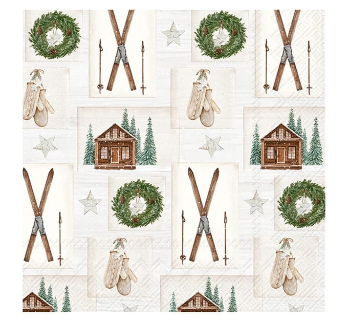Servet "Nordic Winter Collage"