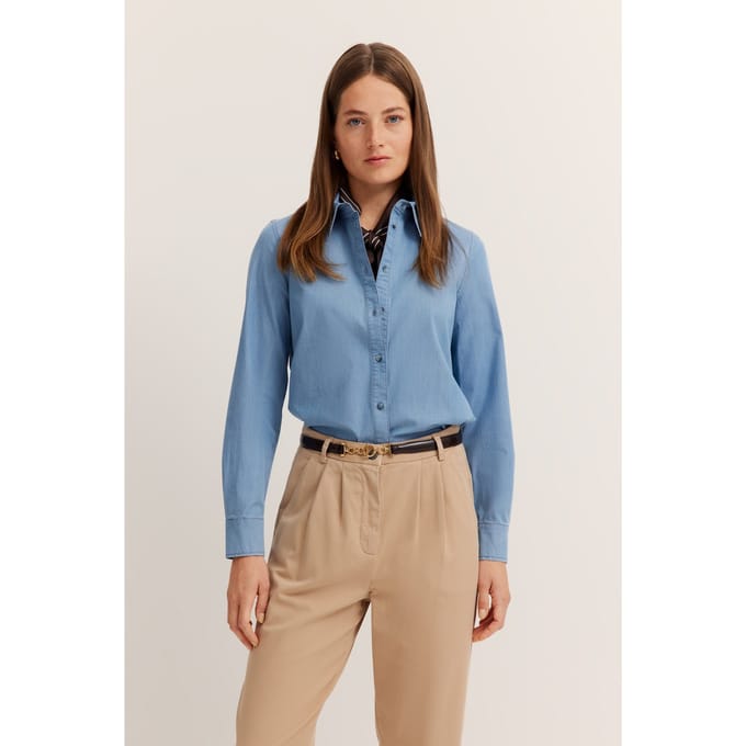 Bugatti Damen Stretch katoenen overhemd blouse