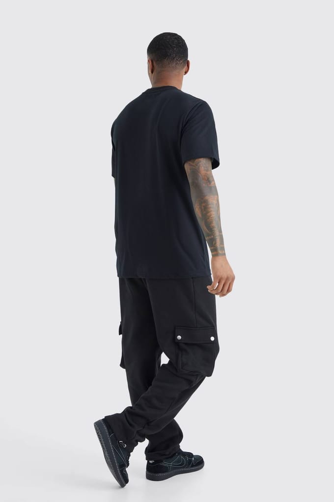 Heart Embroidered T-Shirt | Black | Size XL