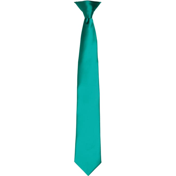 Premier Kleuren Heren Satin Clip Tie (Smaragd)
