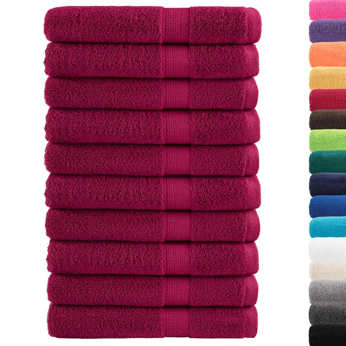 vidaXL - Handdoeken - SOLUND - 10 - st - 600 - g/m² - 100x200 - cm - bordeauxrood
