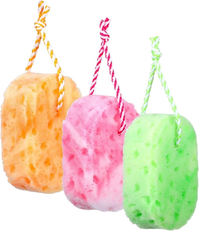 Set van 3 Exfoliërende Douche Sponzen voor Huidreiniging
