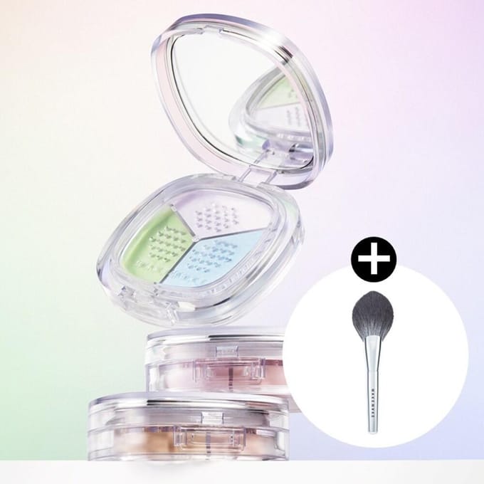 WAKEMAKE Stay Fixer Multi Color Poeder (Speciale set met kwast) 01 Pale Clear