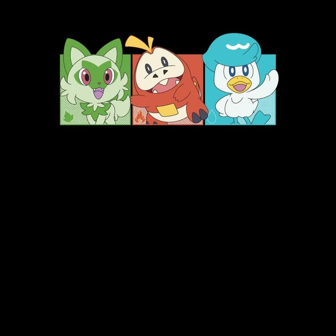 Pokémon 1st Starters Panels Unisex T-Shirt - Black - XXL