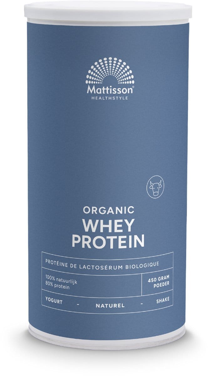 Mattisson - Biologische Wei Eiwit Proteïne Poeder 80% - Naturel - 450 Gram