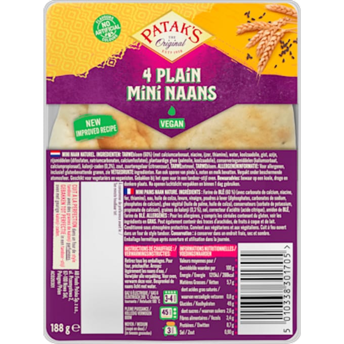 Mini naan naturel
