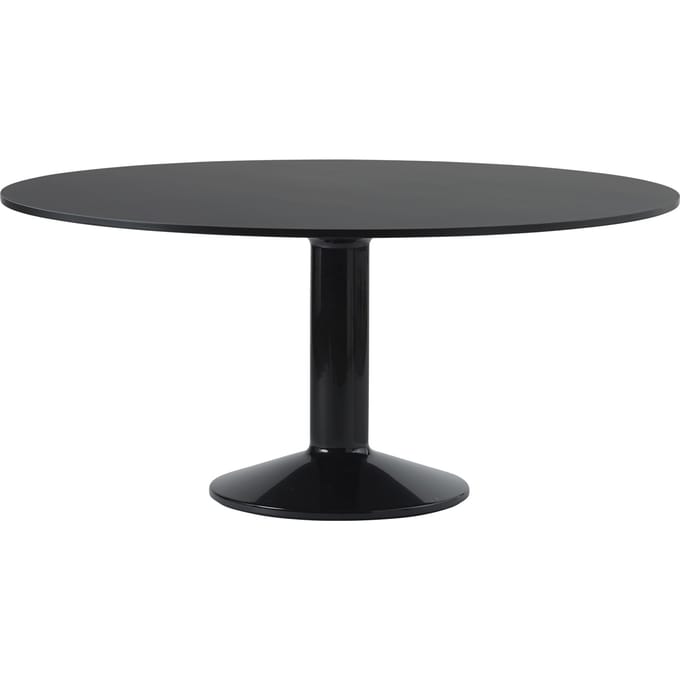 Muuto Midst Tafel - Black Linoleum/Black - Ø 160 cm