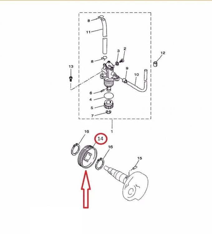 Oliepomptandwiel TNT voor Scooter MBK 50 Ovetto 3VL-E3178-00 Nieuw