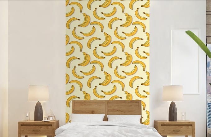 Behang - Fotobehang Fruit - Design - Banaan - Breedte 120 cm x hoogte 240 cm