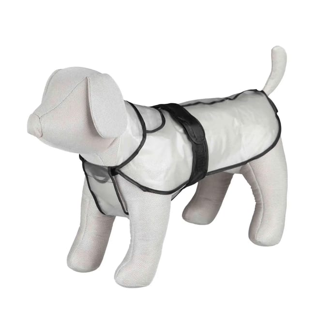 Trixie Regenjas Tarbes L: 60 cm transparant/zwarte bies