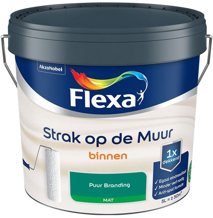Flexa - Strak Op De Muur Binnen Mat - Puur Branding - Mengverf - 5 L