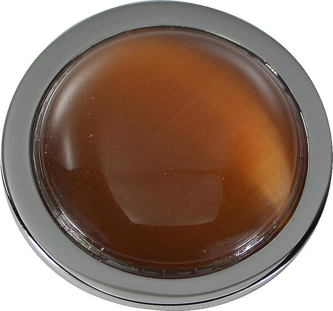 Quiges - Munthouder Munt 25mm Cat's Eye Lichtbruin Zilverkleurig - EPRS053