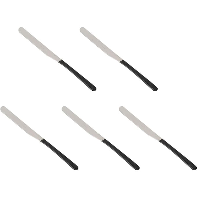 5 stuks RVS Make-up Spatel Blenden Roeren Cosmetisch Mengschraper voor Salon Thuis white