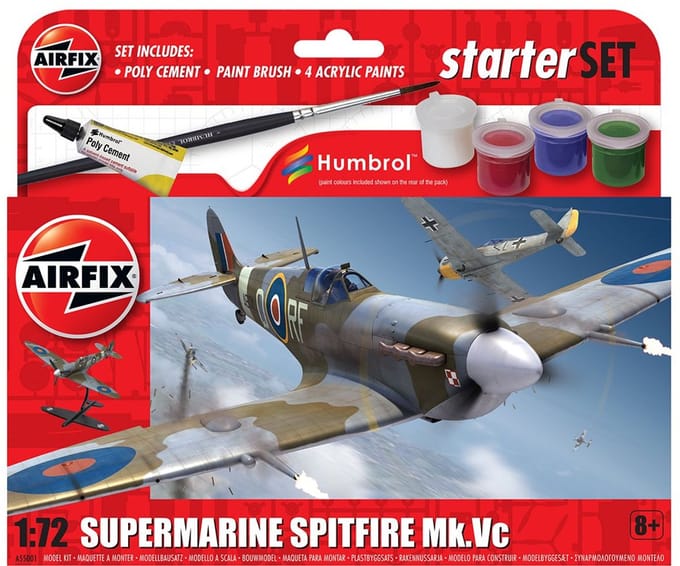Airfix Modelbouwpakket Militaire voertuigen - 55001 Supermarine Spitfire MkVc - Starter Set Plastic - 1:72 - Modelbouw