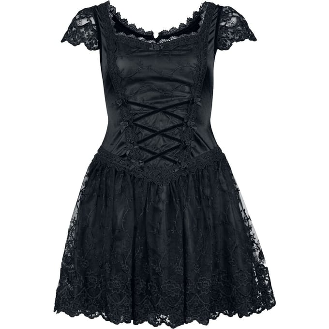 Sinister Gothic - Gothic Mini-jurk - Gothic mini-jurk - S tot XXL - voor Vrouwen - zwart